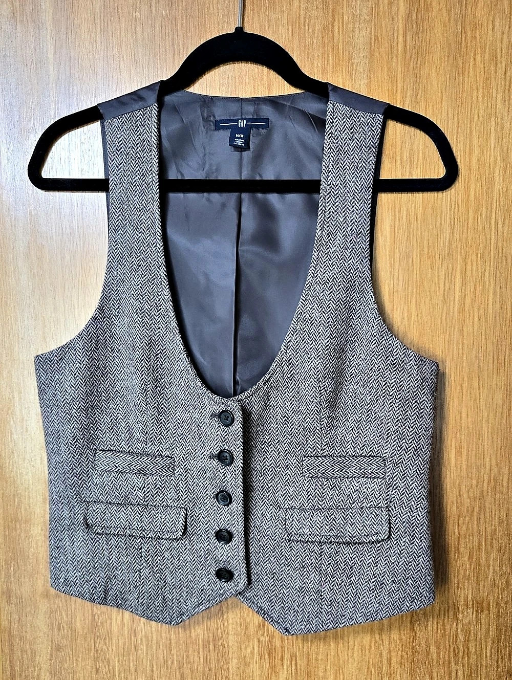Gap 2008 Herringbone Vest in Cool Brown Siize Medium Like New